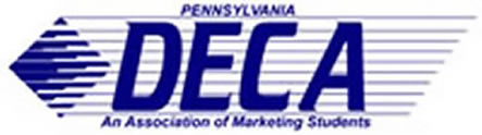 D.E.C.A. of Pennsylvania logo. Stnds for Distributive Education Clubs of America. For Marketing Students